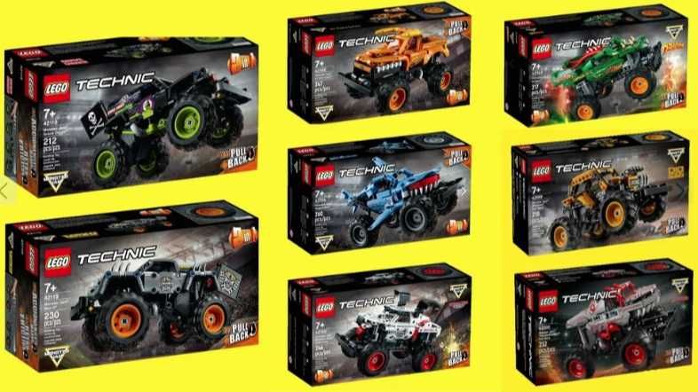 Lego Technic Monster Jam kompletna kolekcja 8 sztuk, nowe nieotwierane