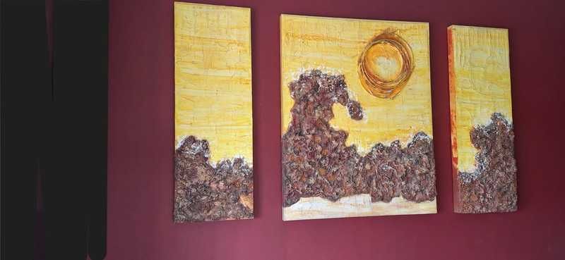 Pintura abstrata texturizada