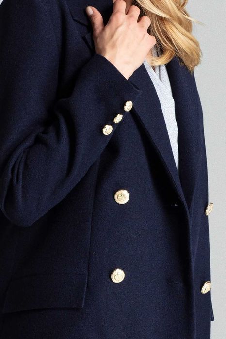 Elegancki płaszcz damski granatowy roz.L