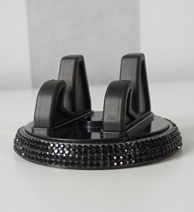 Uchwyt stojący do telefonu czarny z diamencikami do samochodu