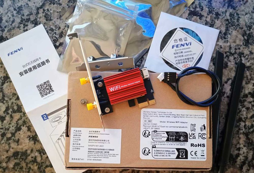 WiFi+Bluetooth адаптер Fenvi AC1200, Fenvi AX5400, Intel AX210, RJ-45