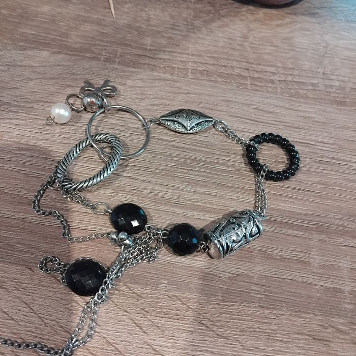 Bransoletka czarno -srebrna