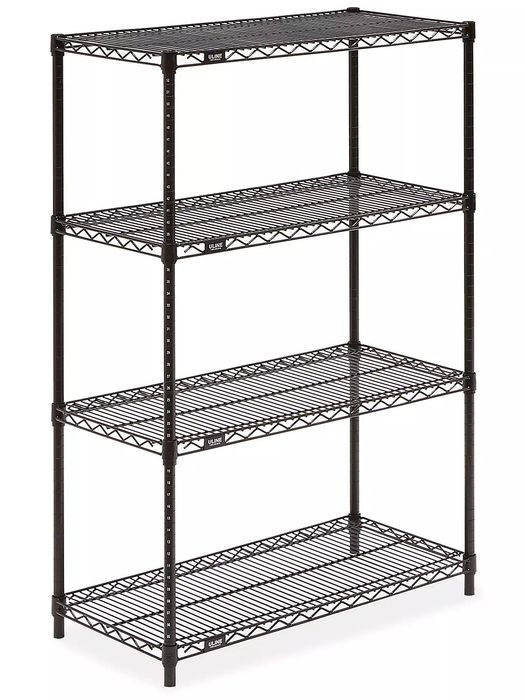 Qualidade Prateleiras metálicas pretas de 4 camadas/Black metal shelf