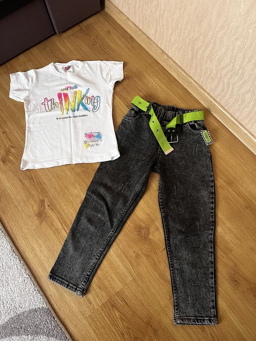 Комплект, джинси, футболка