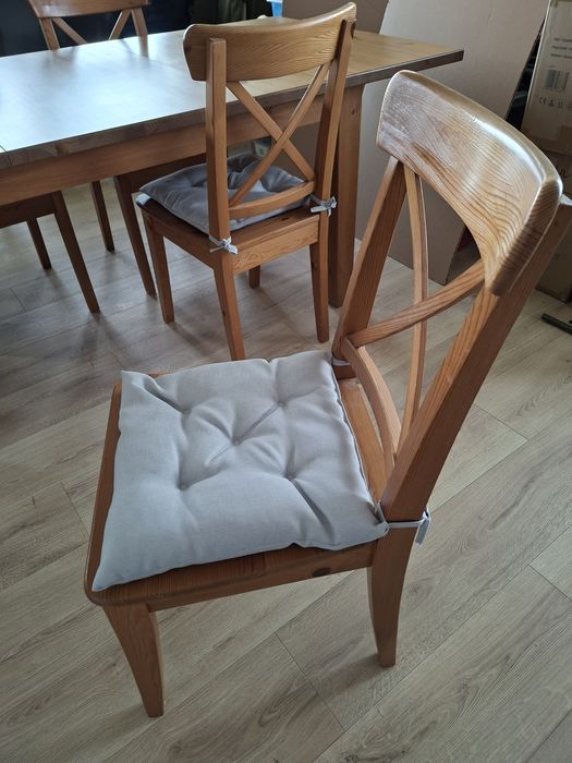 Stół drewniany sosnowy Ikea Stornäs plus 5 krzeseł Ingolf