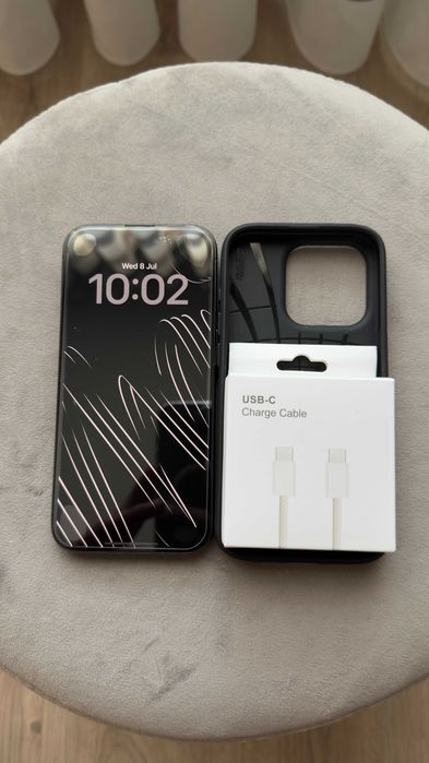 Apple iPhone 15 Pro 256GB 90% "preto" + cabo e capa