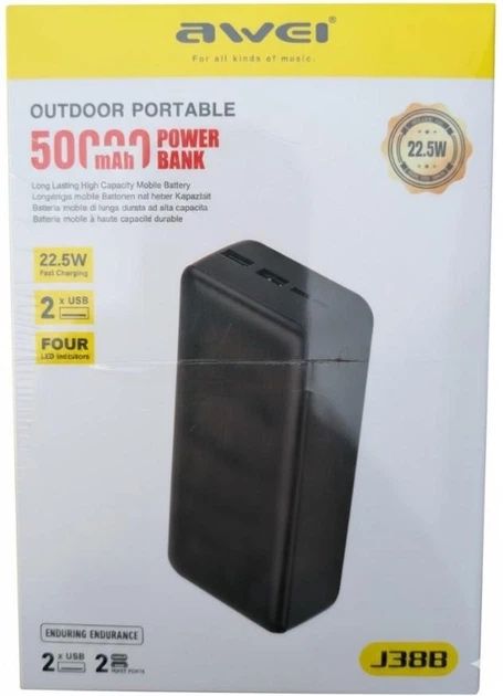 овербанк Power bank Awei J38B на 50000 мАч