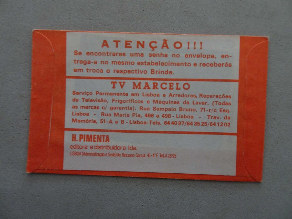 Carteira de cromos fechada Artistas Portugueses de Sempre