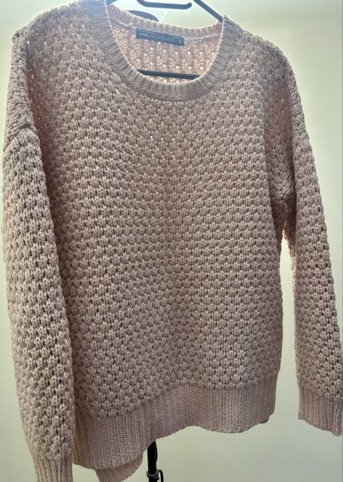 Sweter damski S/M brudny róż