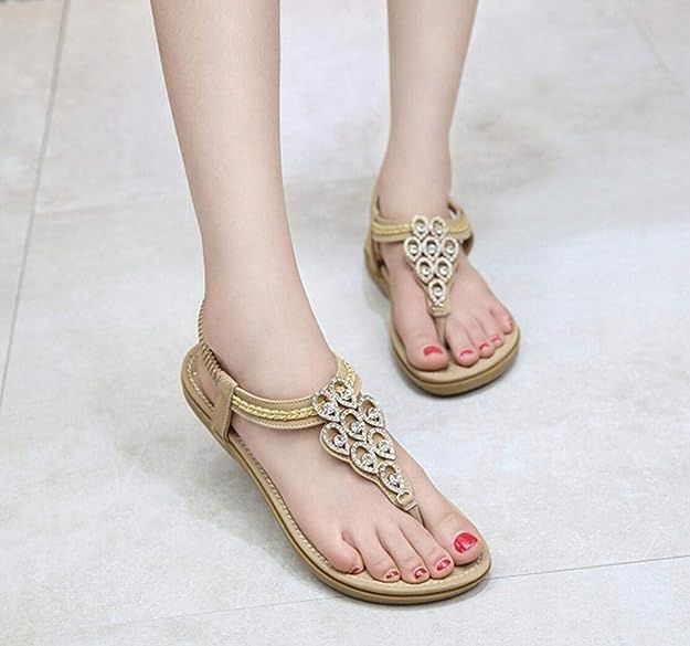 Damskie sandały z diamentami, styl boho r. 42
