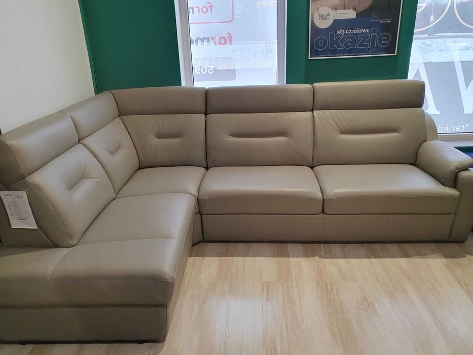 PAPAVERO NAROŻNIK z funkcją spania skóraVERO Promocja