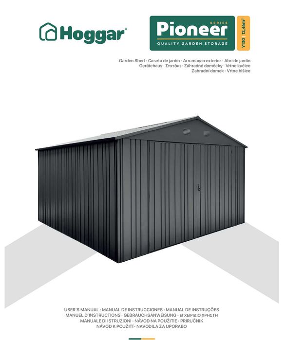 Abrigo Metal Pionner Y130 356X225X350CM 12.46M2 HOGGAR
