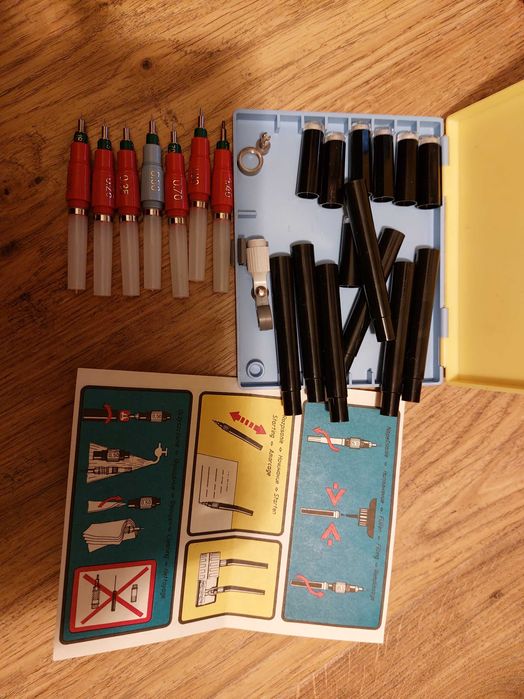 Kolekcjonerskie rapidografy Rystor Professional - 7 sztuk