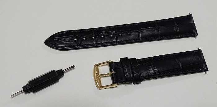 Pasek skórzany do zegarka Longines 18mm 20mm z klamra srebrna złota