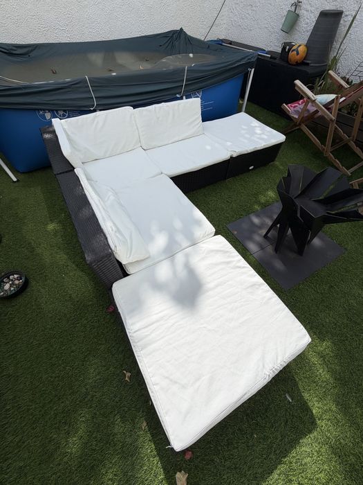 Sofa exterior em rattan 210x210x55cm