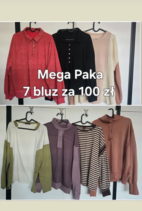 Mega Paka 7 bluz bluza oversize L XL zestaw