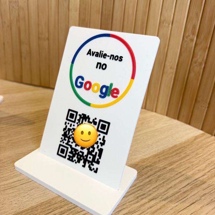 Placa Personalizada com QR Code para Avaliações Google e Redes Sociais