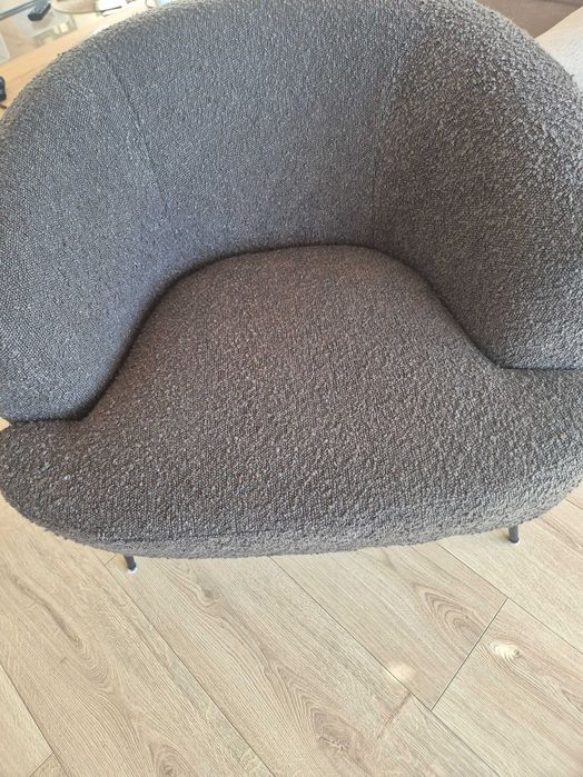 Fotel ciemnoszary boucle jak nowy