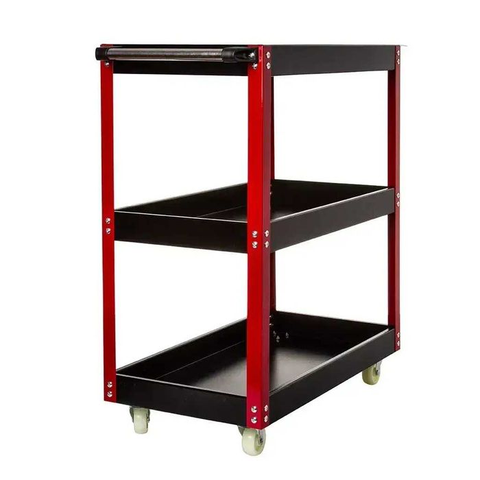 Мобільний сталевий візок 3 полки Тележка для инструментов на колесах