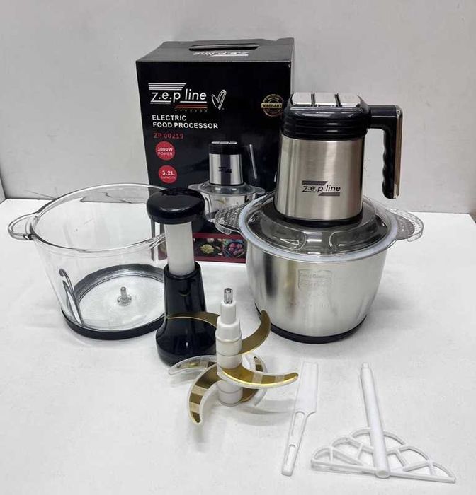 НЕМЕЦКИЙ измельчитель-блендер 6в1 с 2 чашами 3,2 литра 3000 Вт Zepline