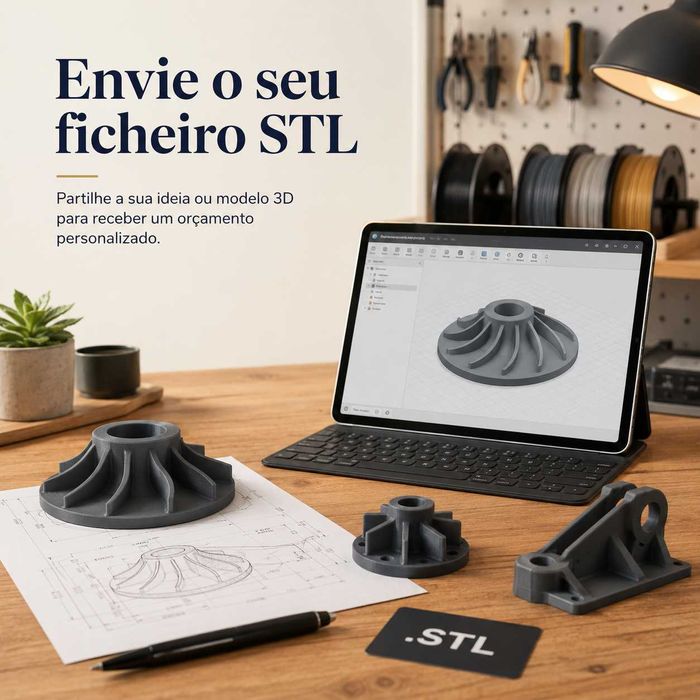 Serviço Personalizado de Impressão 3D | Envie o seu STL ou Ideia | Orçamento à Medida para Projetos 3D