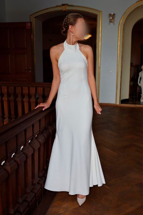 Suknia ślubna w stylu Meghan Markle naturalna elegancka