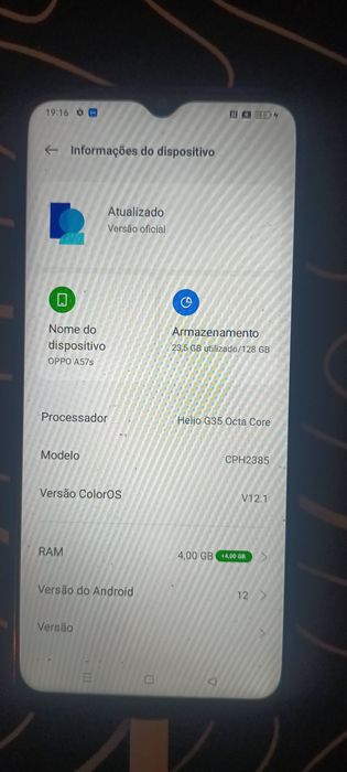 Opto A57s 128 Gb - Novo