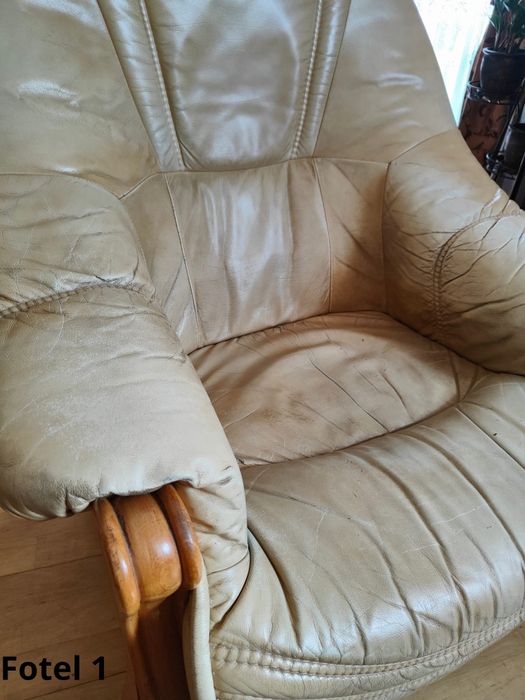 Skórzana kanapa + fotele