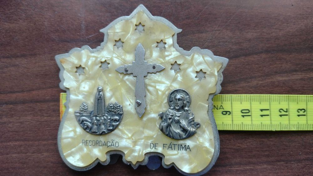 Imagem sacra, Crucifixo com Na Sa. Fátima e Sagrado Coração Jesus