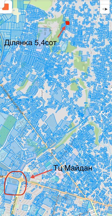 Продаж землі, біля тц. Майдан - 5,4сот, панарома вул. Сокирянська