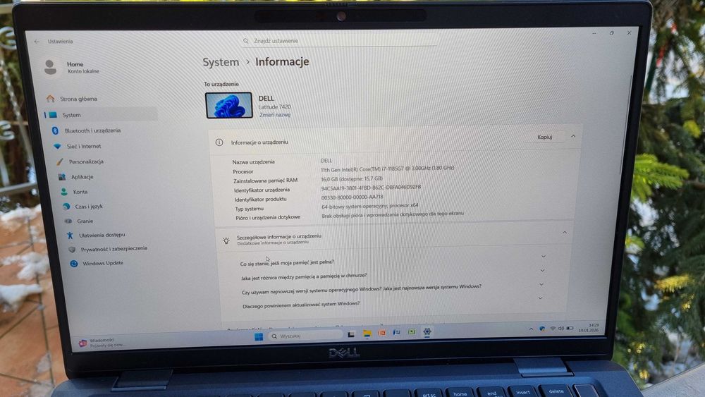 Dell latitude 7420 14" FHD IPS i7-1185G7 16GB Ram 512GB SSD Win11