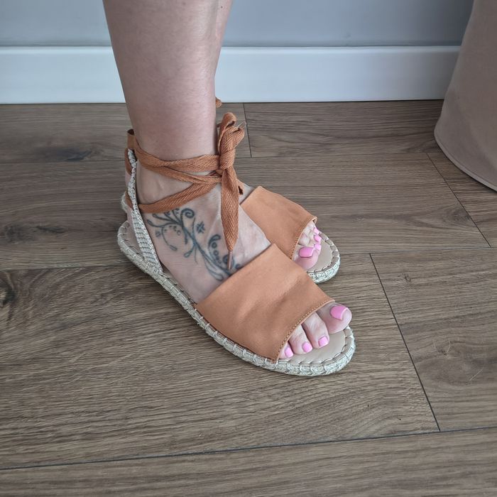 Espadryle sandały baleriny brązowe nowe