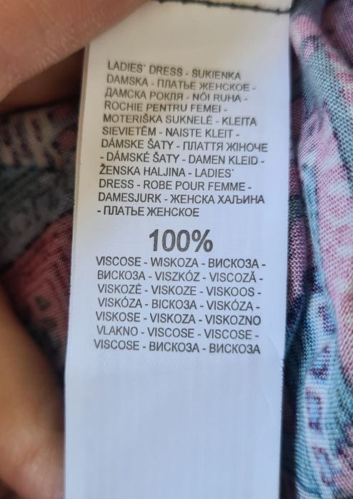 Sukienka długa maxi kolorowa we wzory boho hippie style z wiskozy