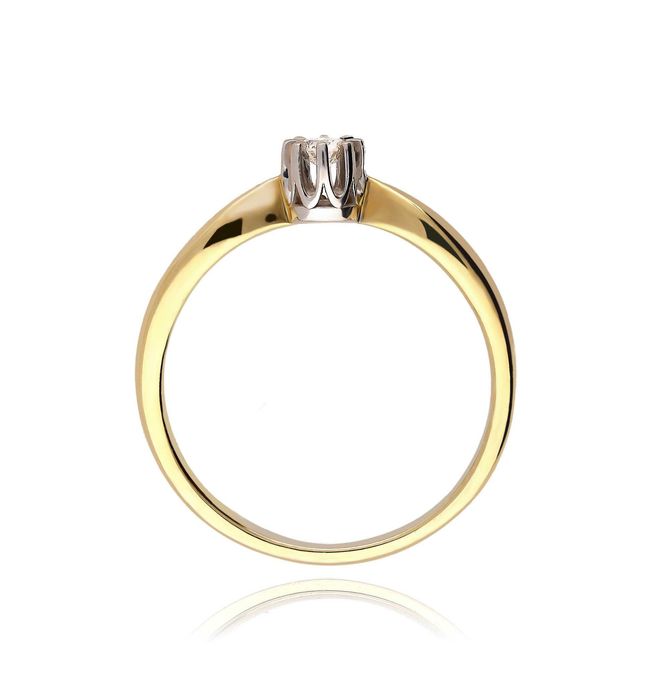 Złoty Pierścionek pr.585 14k brylant 0.10ct RS0156