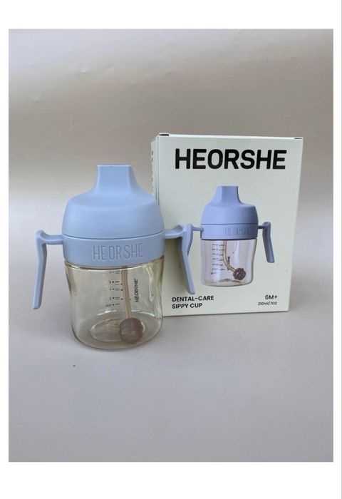 Поїльник дитячий HEORSHE 210 мл сілого кольору