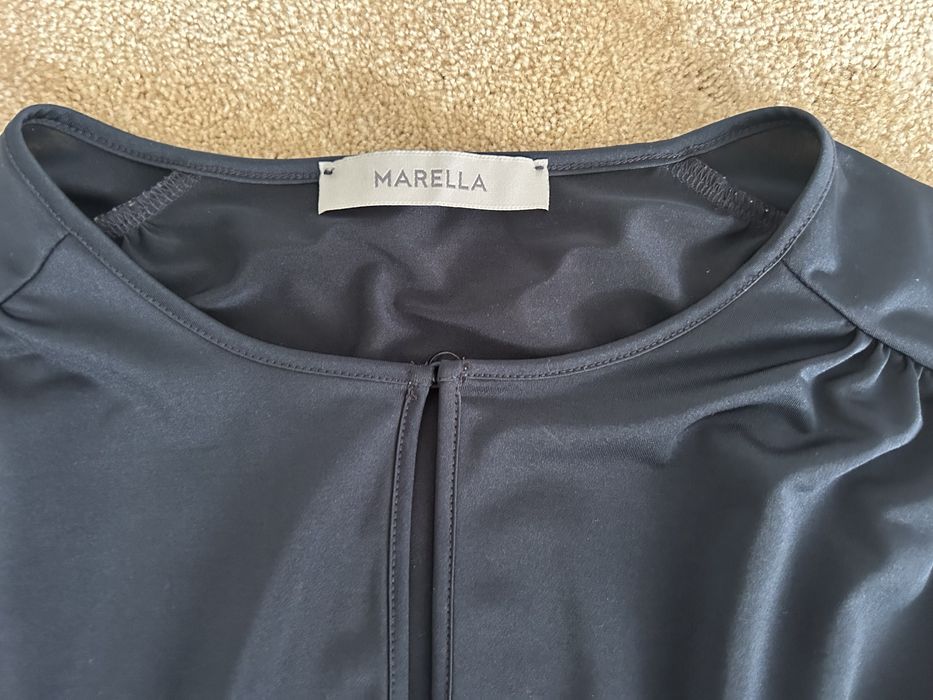 Vestido Marella azul escuro plissado