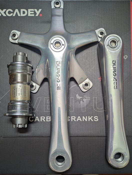 Шатуни Shimano Dura-Ace 7710 NJS з кареткою, 167.5 мм фікс fixed gear