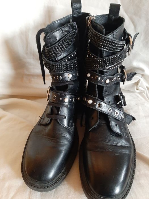 kamaszki czarne, typ glany, damskie