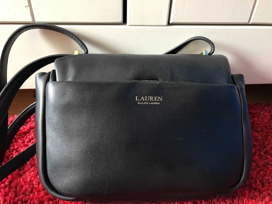Torebka skórzana Lauren Ralph Lauren PUFD SOPHEE 22 czarna