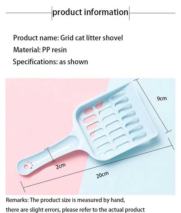 Fioletowa Łopatka plastikowa do kuwety kota, w celu usuwania kupy z żw