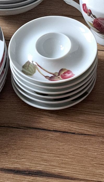 Ambition Róże spodeczki do jajek 6 porcelana