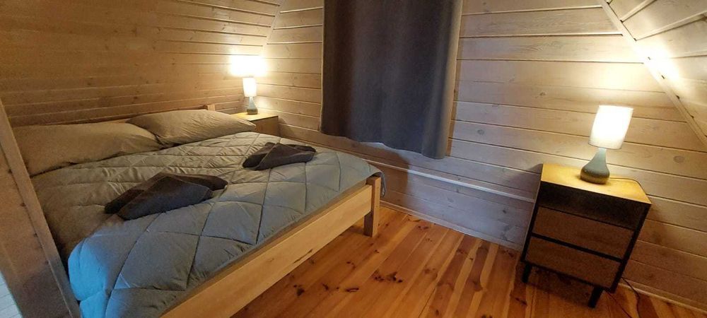Domek drewniany do wynajęcia-sauna, balia oraz miejsce na ognisko !