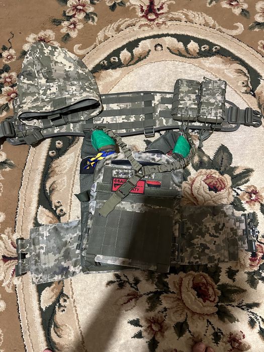 Плитоноска, рпс , 3 подсумка для магазинов, сумка быстрого сброса .