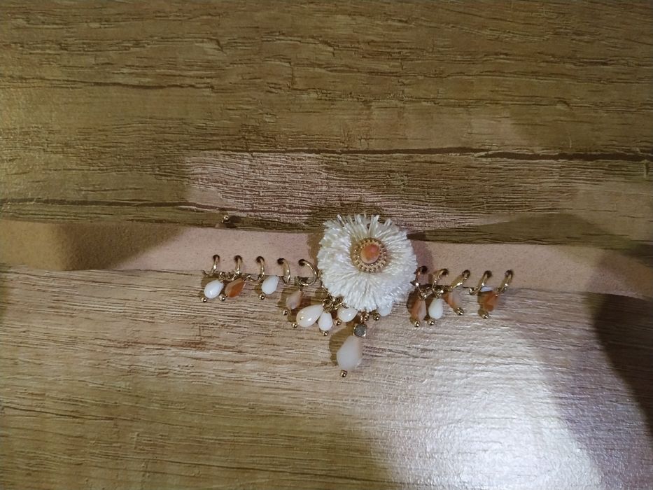 Nowy naszyjnik Boho beżowy byDziubeka