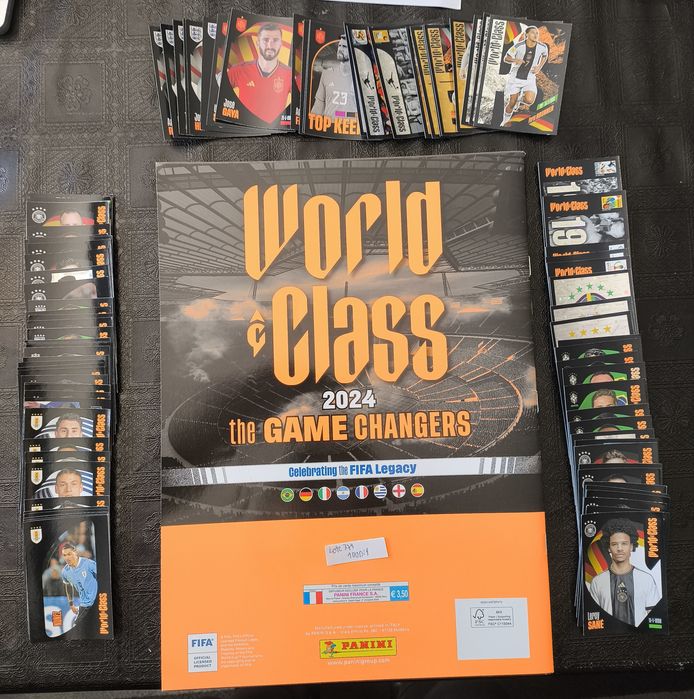 100 cromos diferentes world class panini mais caderneta vazia