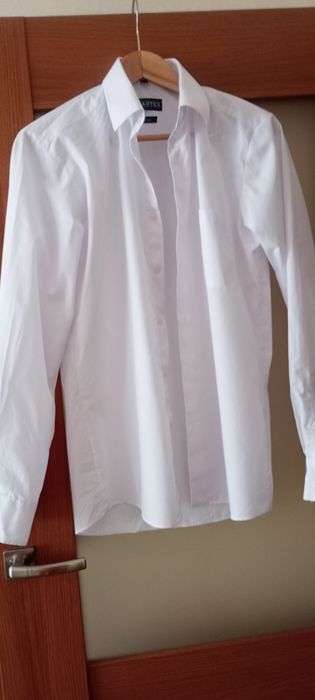 Koszula męska wizytowa - biała - rozmiar 37 - SlimLine - 176/182