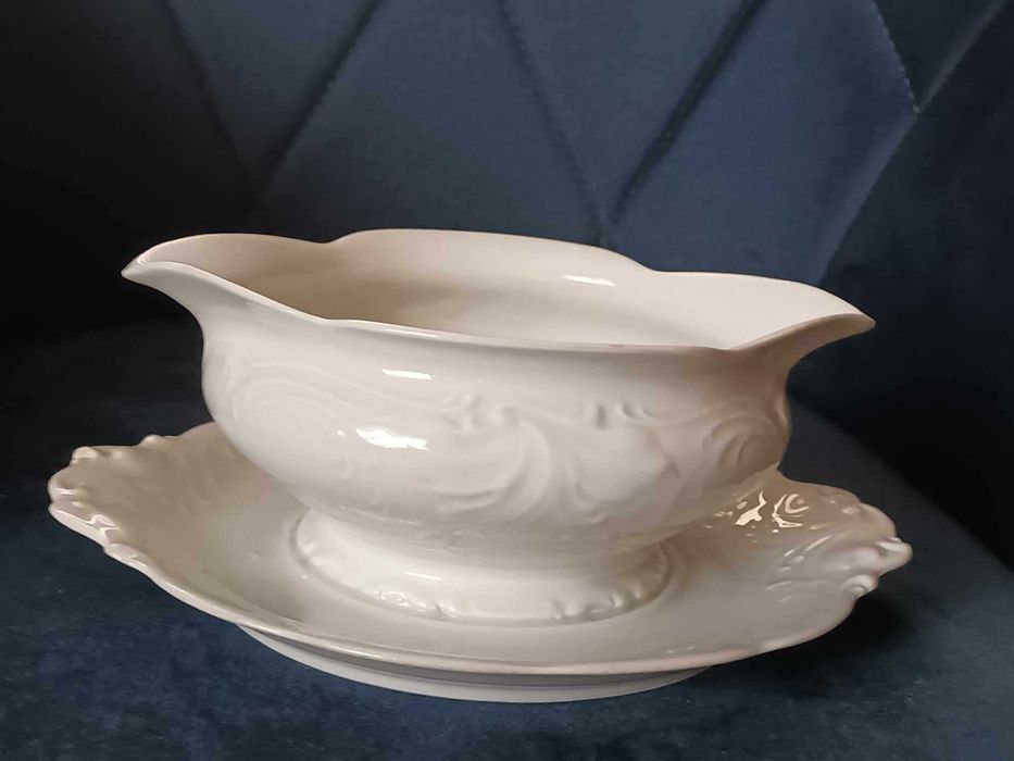 sosjerka porcelana biała 50 letni antyk Wawel prl
