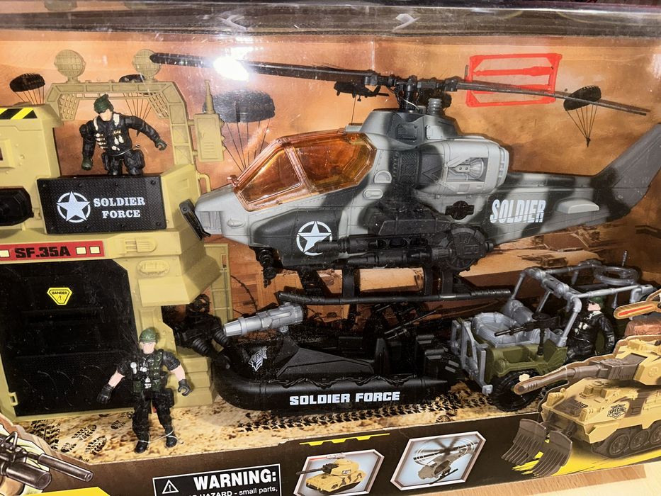 Вертолёт Военный набор машина лодка солдатики