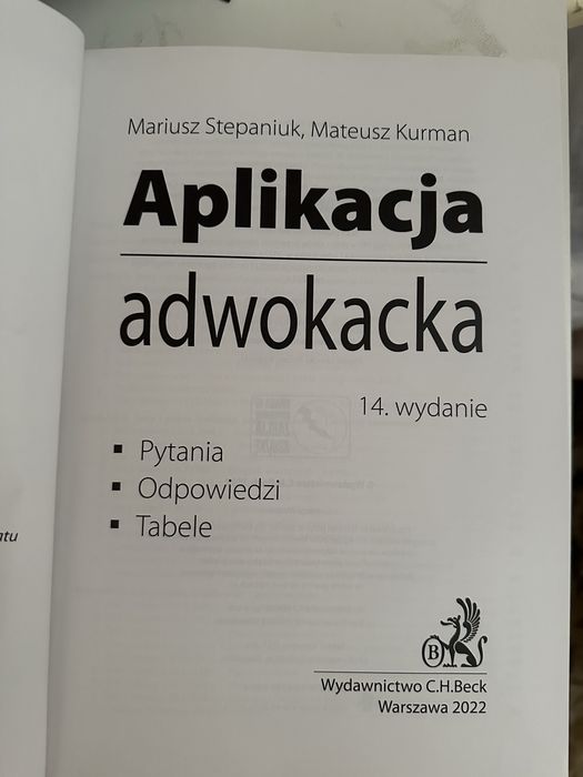 Aplikacja adwokacka pytania i odpowiedzi Stepaniuk Beck