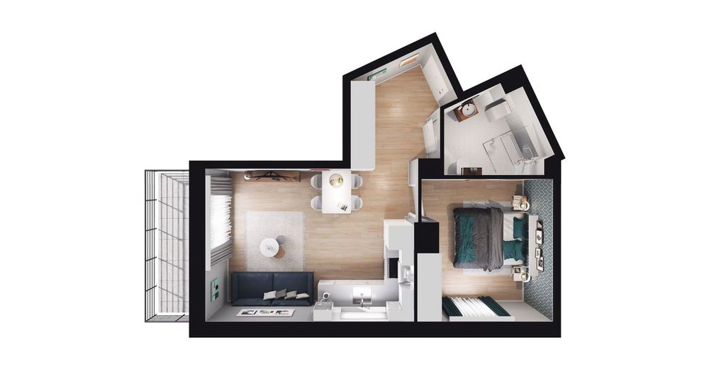 2-pokojowe mieszkanie 40m2 + balkon Bez Prowizji
